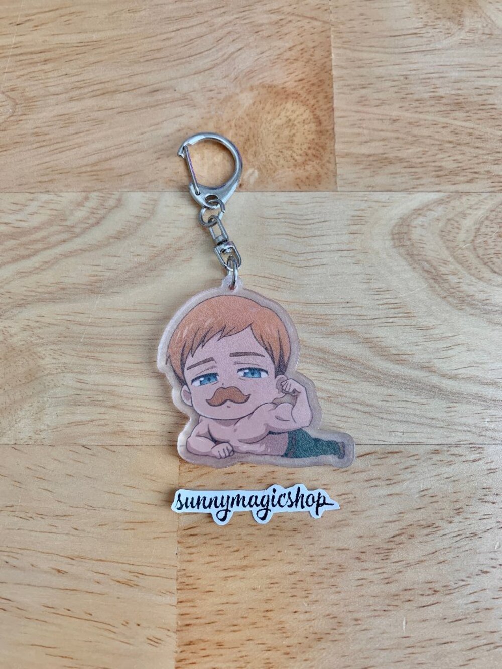 Seven Deadly Sins Anime Acrylic Keychain Escanor Mustache Pride Sunshine